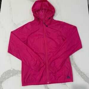 Vintage Nike ACG Running Windbreaker Rain Jacket Womens Small Bright Pink Check